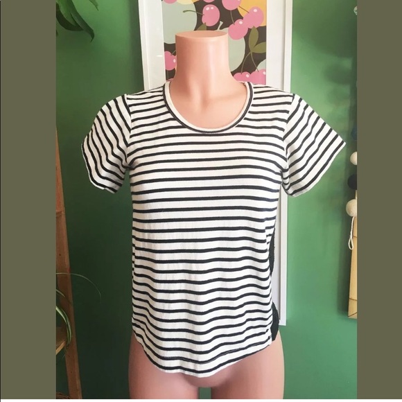 Sea New York Stripe Knit Top W/ Lace Back Panel XS - Picture 2 of 8